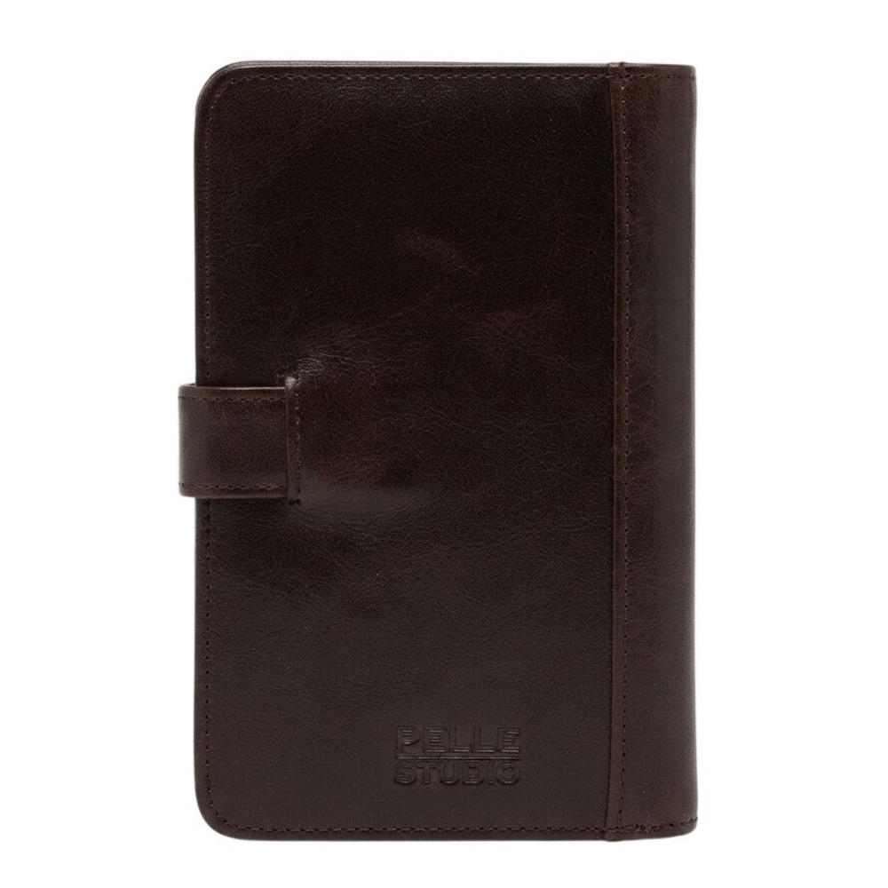 Pelle Studio Brown Leather Wallet Personal Organizer 6-Ring Planner DayRunner